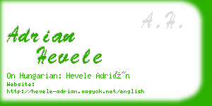 adrian hevele business card